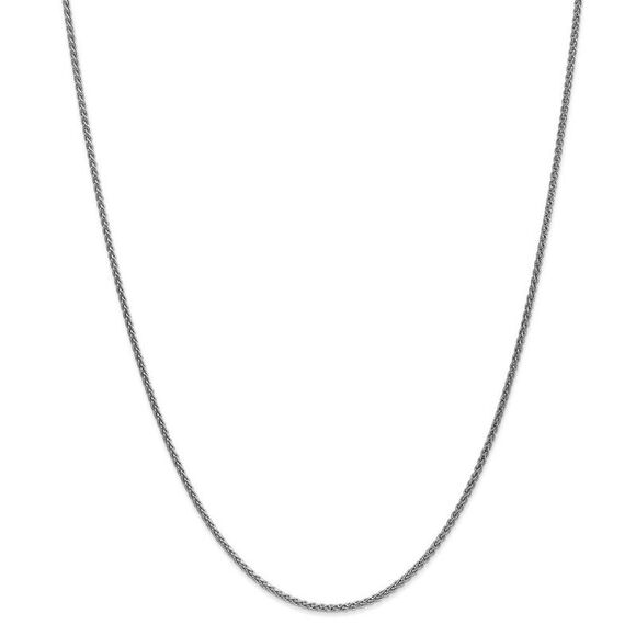 1.65mm, 14k White Gold, Solid Spiga Chain Necklace, 20 Inch - Picture 3 of 8
